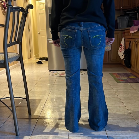 Frankie B Jeans with Green symbols on Back Pockets - Picture 9 of 13